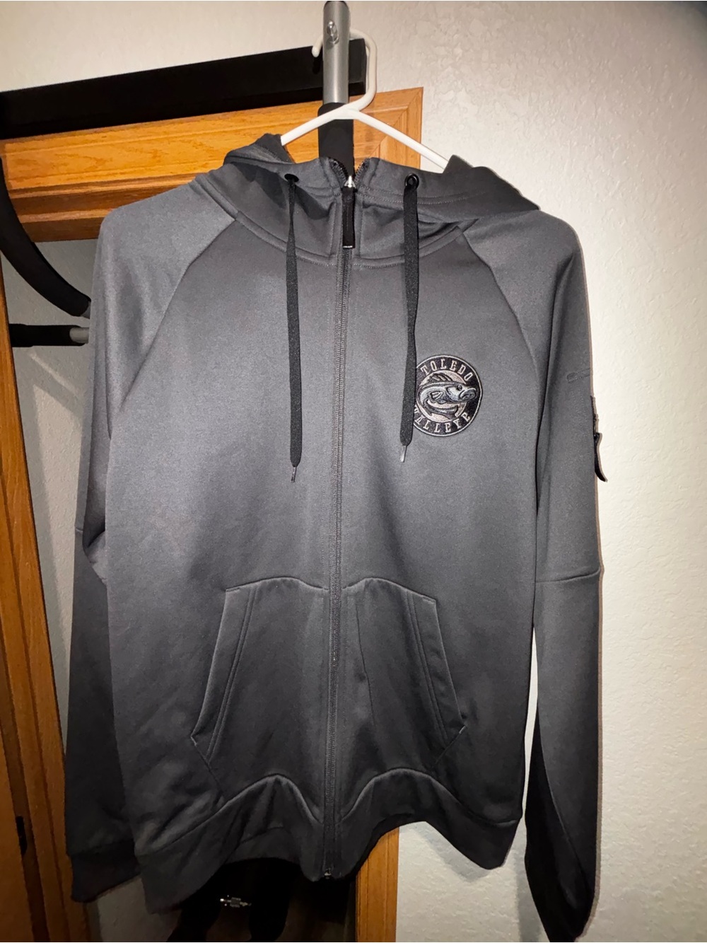 Toledo Walleye Hockey Grey Full-Zip Hooded Nike Jacket